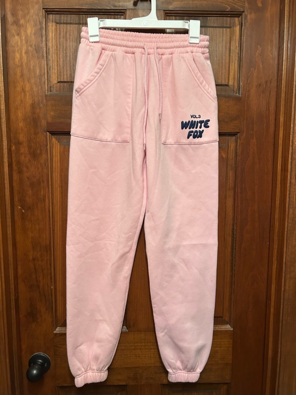 White Fox Boutique Light Pink Logo Joggers